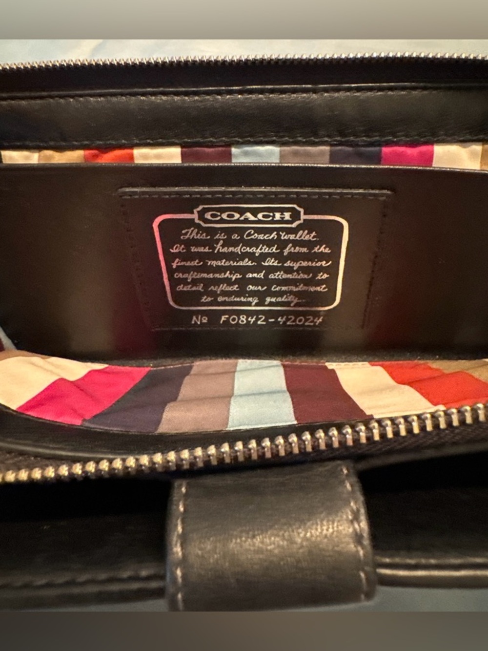 Coach Legacy Vintage Y2K Jacquard Canvas Leather Signature Stripe Wallet - Picture 9 of 11